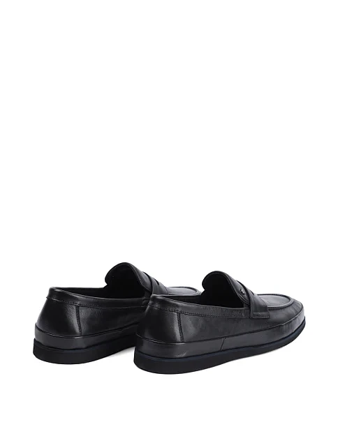 Мужские туфли лоферы Miguel Miratez кожаные черные - фото 4 - Miraton