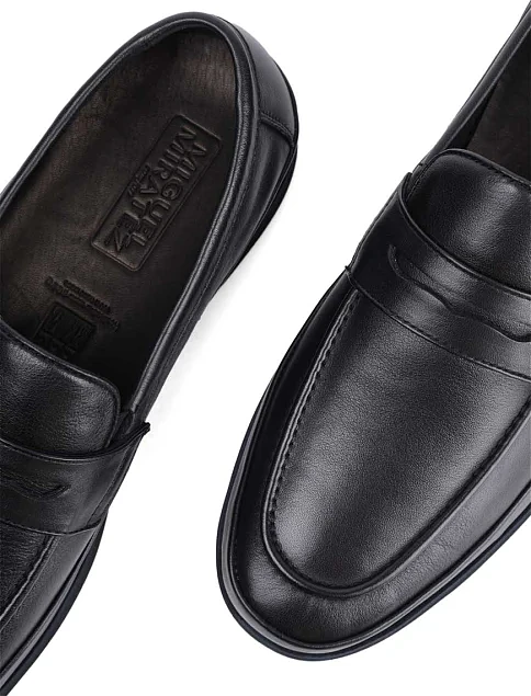 Мужские туфли лоферы Miguel Miratez кожаные черные - фото 5 - Miraton