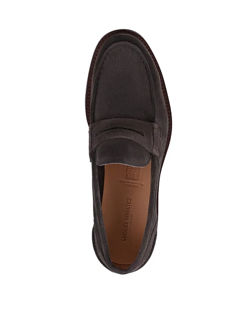 Мужские туфли лоферы Miguel Miratez замшевые серые - фото 2 - Miraton