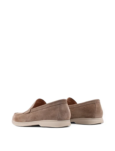 Мужские туфли лоферы MIRATON замшевые бежевые - фото 4 - Miraton
