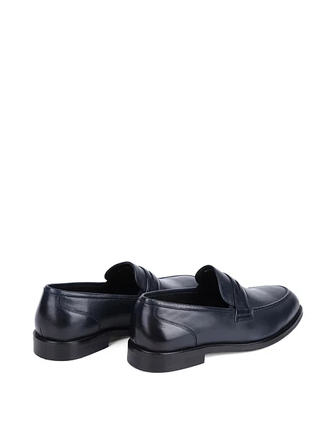 Мужские туфли лоферы Miguel Miratez кожаные синие - фото 4 - Miraton