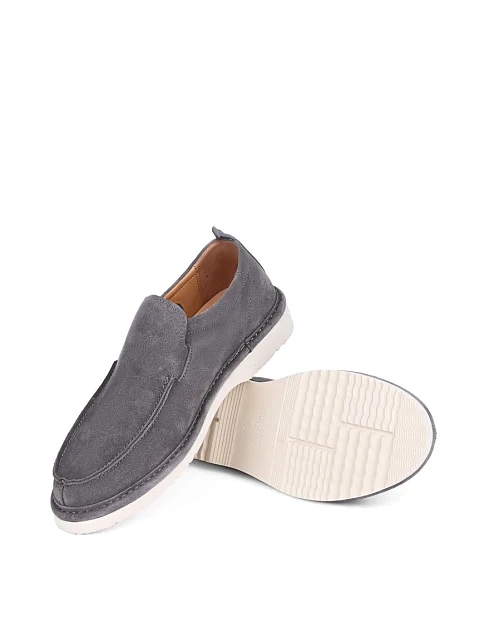Мужские туфли лоферы Miguel Miratez замшевые серые - фото 2 - Miraton
