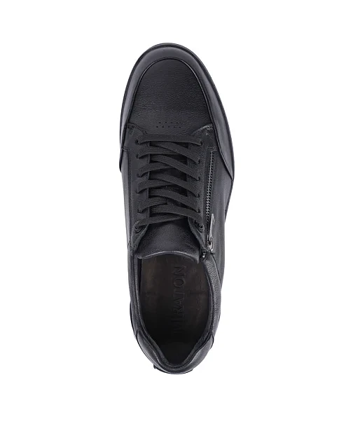 Чоловічі кеди MIRATON шкіряні чорні - фото 5 - Miraton