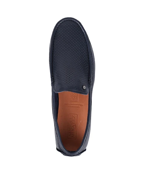 Чоловічі мокасини Miguel Miratez шкіряні сині - фото 2 - Miraton