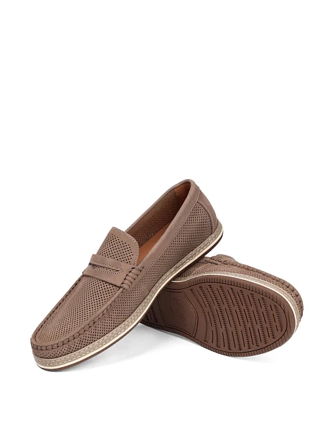 Мужские туфли Miguel Miratez из нубука бежевые - фото 2 - Miraton