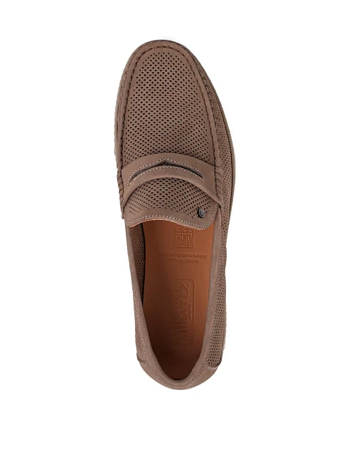 Мужские туфли Miguel Miratez из нубука бежевые - фото 5 - Miraton