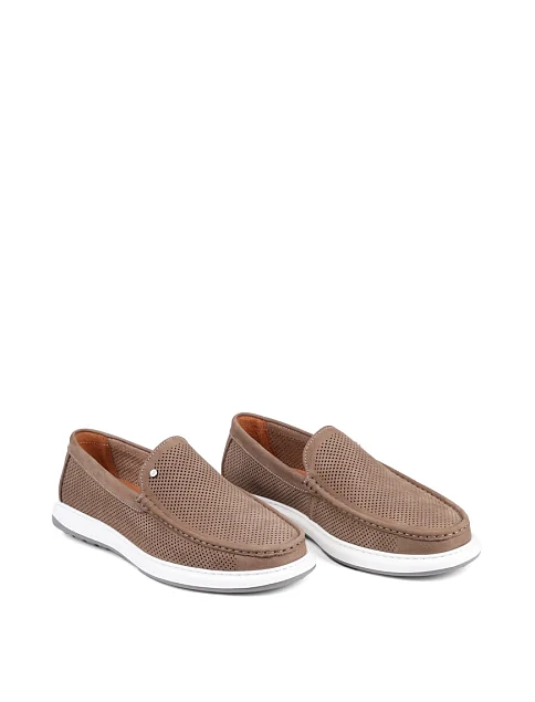 Мужские туфли лоферы Miguel Miratez из нубука зеленые - фото 3 - Miraton