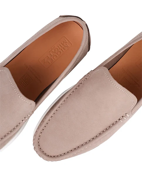 Мужские туфли Miguel Miratez из нубука бежевые - фото 5 - Miraton