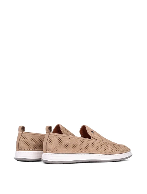 Мужские туфли Miguel Miratez из нубука бежевые - фото 4 - Miraton