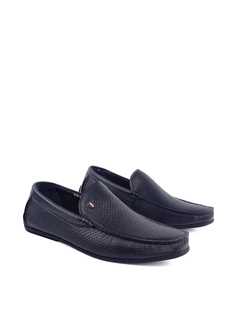 Мужские мокасины Miguel Miratez кожаные синие - фото 2 - Miraton