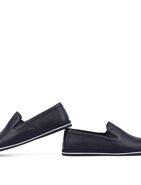 Мужские туфли Miguel Miratez кожаные синие - фото 2 - Miraton