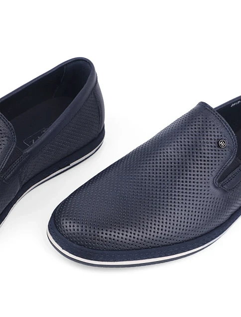 Мужские туфли Miguel Miratez кожаные синие - фото 5 - Miraton