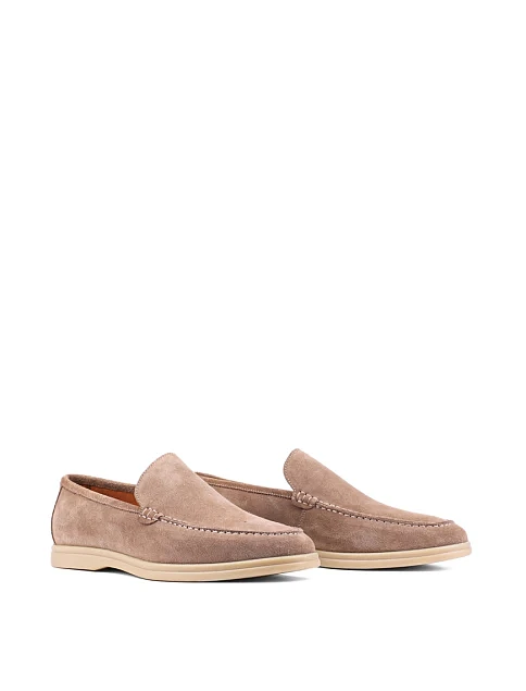 Мужские туфли лоферы Miguel Miratez замшевые бежевые - фото 3 - Miraton