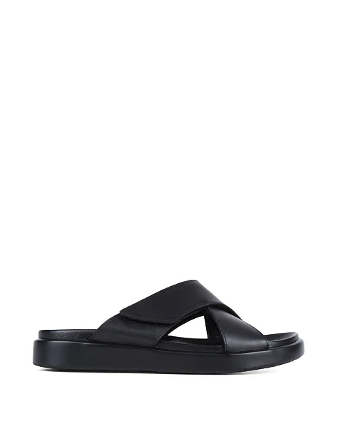 Мужские шлепанцы Miguel Miratez кожаные черные - фото 1 - Miraton