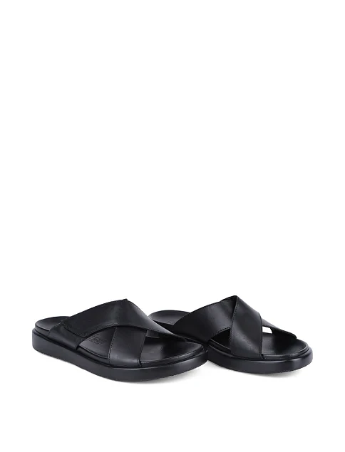 Мужские шлепанцы Miguel Miratez кожаные черные - фото 3 - Miraton