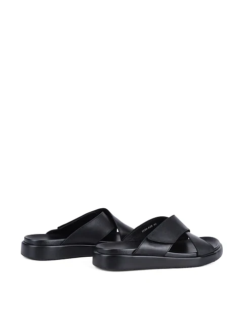 Мужские шлепанцы Miguel Miratez кожаные черные - фото 4 - Miraton