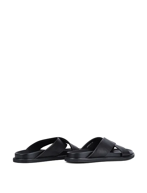 Мужские шлепанцы Miguel Miratez кожаные черные - фото 4 - Miraton