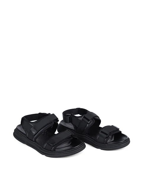 Чоловічі сандалі Miguel Miratez тканинні чорні - фото 3 - Miraton