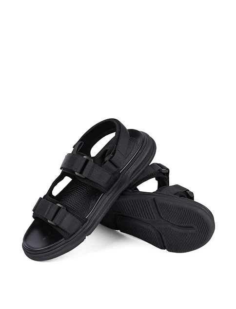 Чоловічі сандалі Miguel Miratez тканинні чорні - фото 2 - Miraton