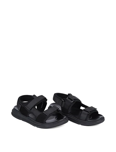 Чоловічі сандалі Miguel Miratez тканинні чорні - фото 3 - Miraton