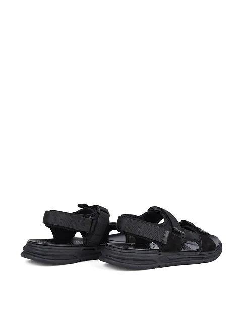 Чоловічі сандалі Miguel Miratez тканинні чорні - фото 4 - Miraton