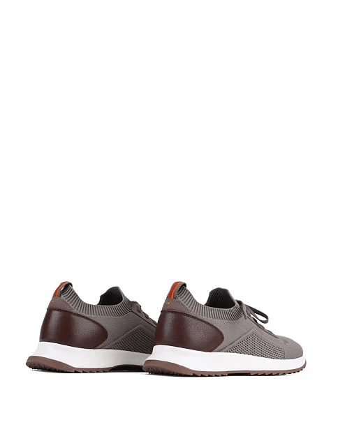 Мужские кроссовки MIRATON тканевые бежевые - фото 4 - Miraton