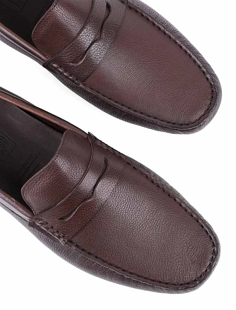 Чоловічі мокасини Miguel Miratez шкіряні коричневі - фото 5 - Miraton