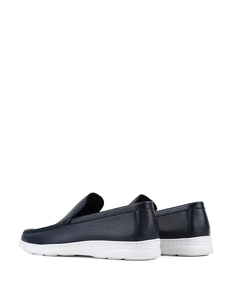 Мужские туфли лоферы Miguel Miratez кожаные синие - фото 4 - Miraton