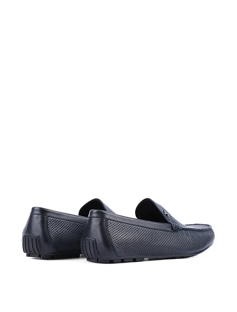 Мужские мокасины Miguel Miratez кожаные синие - фото 4 - Miraton