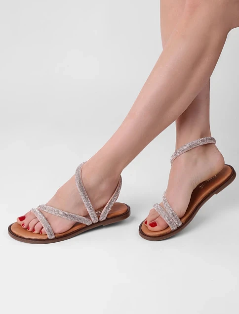 Женские сандалии Attizzare кожаные бежевые - фото 1 - Miraton