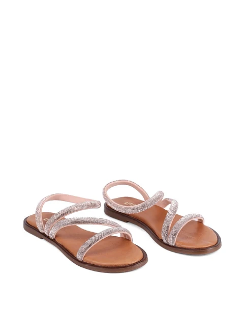 Женские сандалии Attizzare кожаные бежевые - фото 4 - Miraton