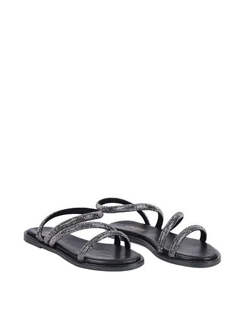 Женские сандалии Attizzare кожаные черные - фото 3 - Miraton