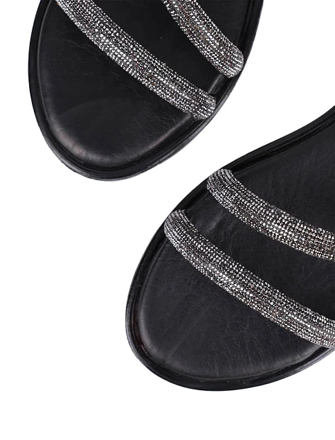 Женские сандалии Attizzare кожаные черные - фото 5 - Miraton