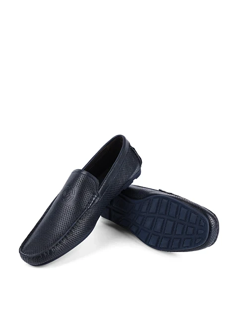 Мужские мокасины Miguel Miratez кожаные синие - фото 2 - Miraton