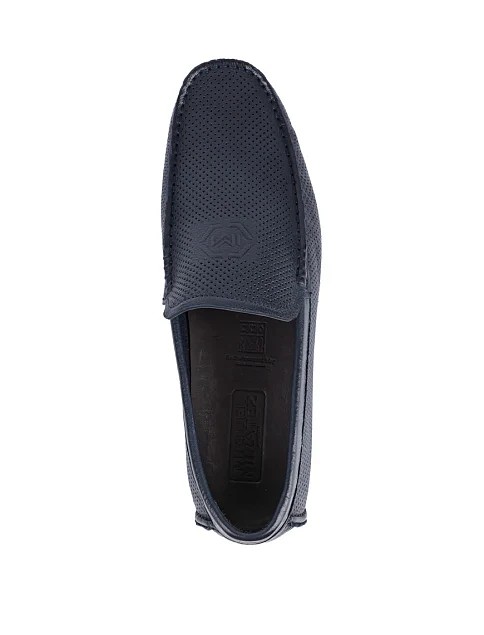 Мужские мокасины Miguel Miratez кожаные синие - фото 5 - Miraton