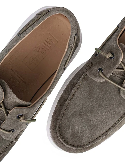 Мужские туфли Miguel Miratez замшевые зеленые - фото 5 - Miraton