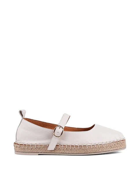 Женские эспадрильи Attizzare кожаные белые - фото 1 - Miraton