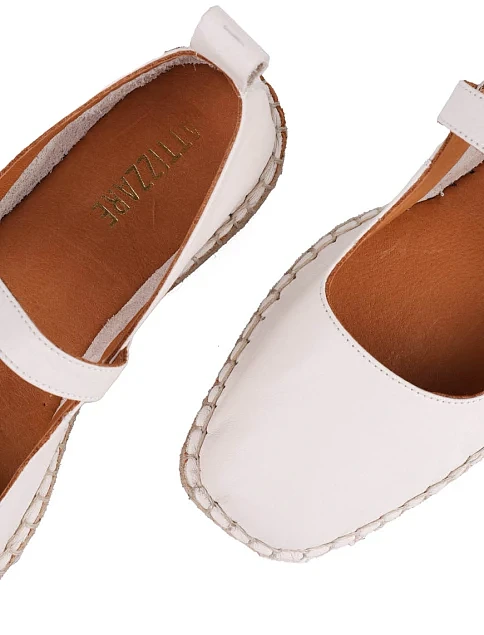 Женские эспадрильи Attizzare кожаные белые - фото 5 - Miraton