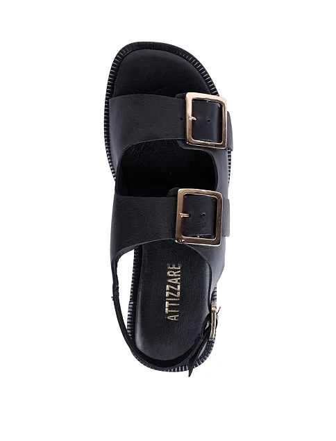 Женские сандалии Attizzare кожаные черные - фото 1 - Miraton