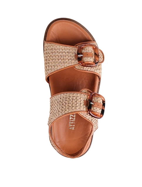 Женские сандалии Attizzare кожаные коричневые - фото 1 - Miraton