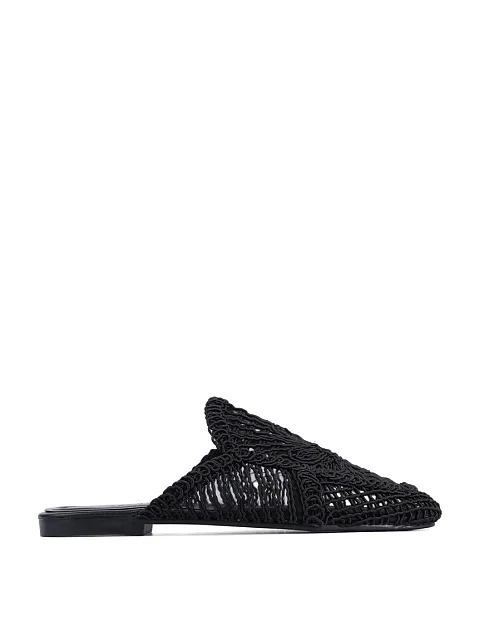 Женские слиперы Attizzare Мюлі тканевые черные - фото 1 - Miraton