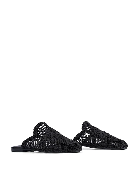 Женские слиперы Attizzare Мюлі тканевые черные - фото 4 - Miraton