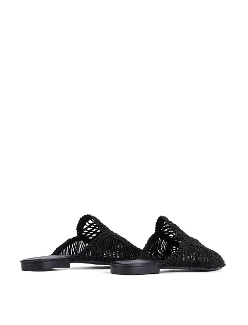 Женские слиперы Attizzare Мюлі тканевые черные - фото 5 - Miraton