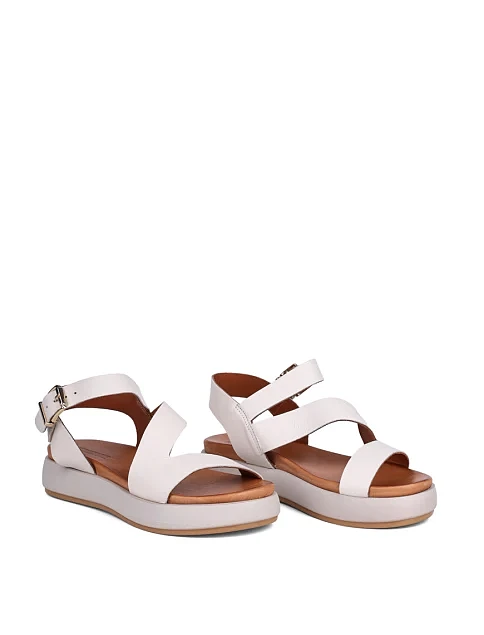 Женские сандалии Attizzare кожаные белые - фото 3 - Miraton