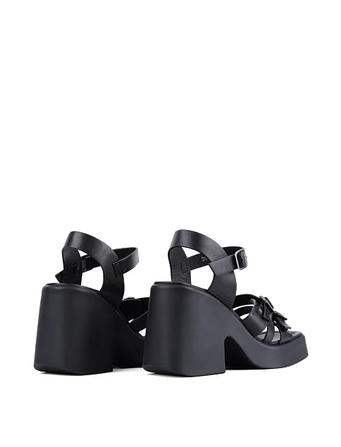 Жіночі босоніжки Attizzare шкіряні чорні - фото 4 - Miraton