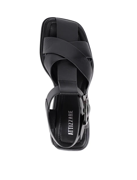 Женские сандалии Attizzare кожаные черные - фото 2 - Miraton