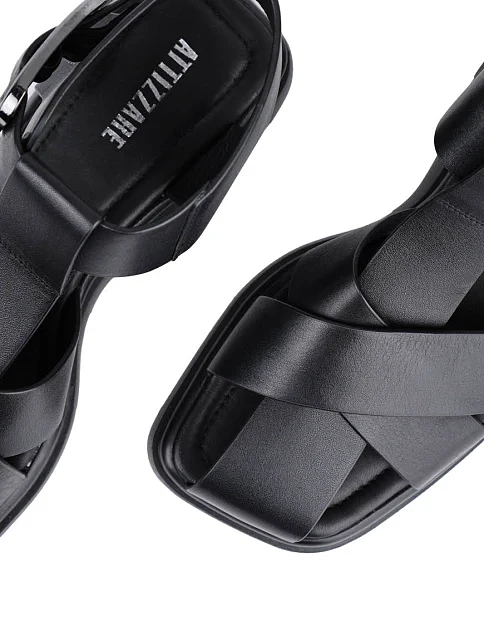 Женские сандалии Attizzare кожаные черные - фото 5 - Miraton