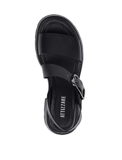 Женские сандалии Attizzare кожаные черные - фото 2 - Miraton