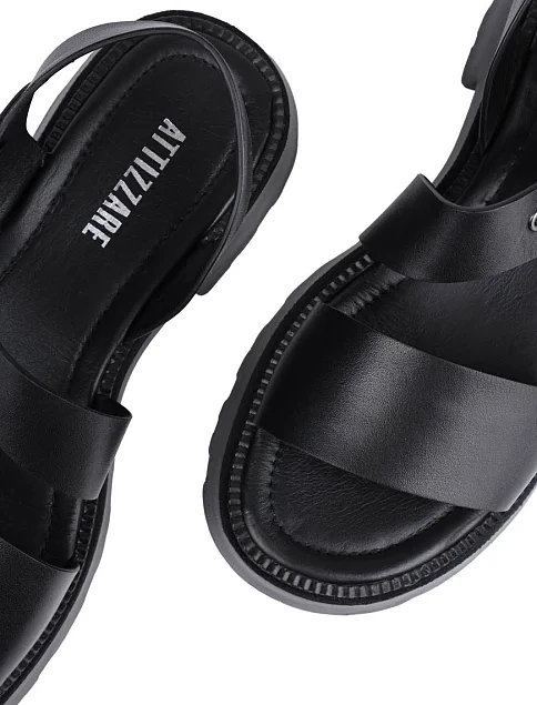 Женские сандалии Attizzare кожаные черные - фото 5 - Miraton
