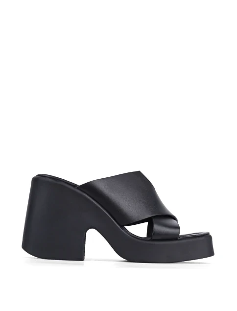 Женские сабо Attizzare кожаные черные - фото 1 - Miraton